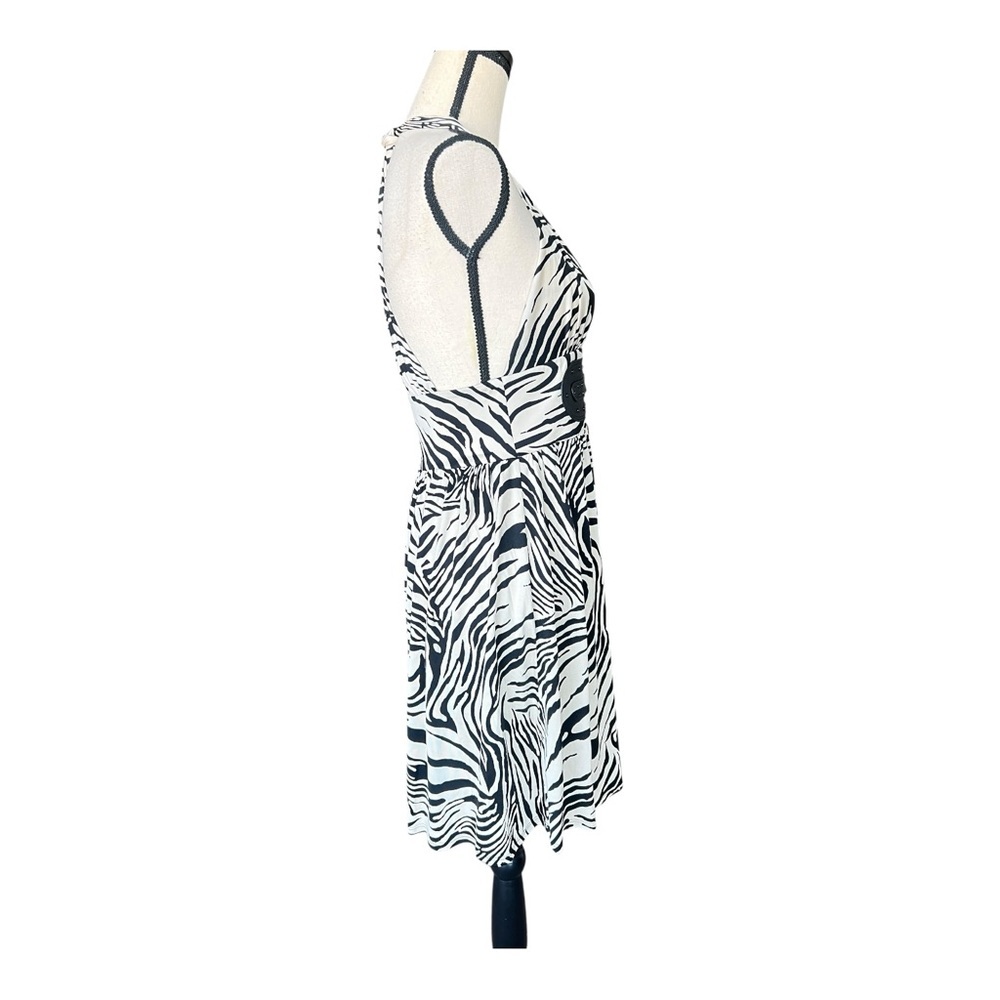 Marciano Black and White Zebra Print Backless Dress Size M - Picture 4 of 8